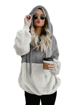Women Soft Oversize Warm Hoodies Casual Loose Pullover Hooded Sweatshirt Outwear
