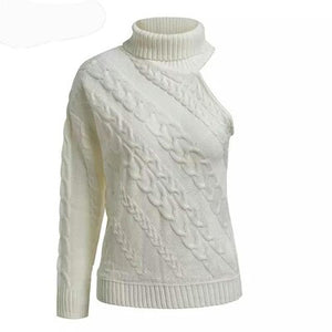 Single sleeve twist knit sweater